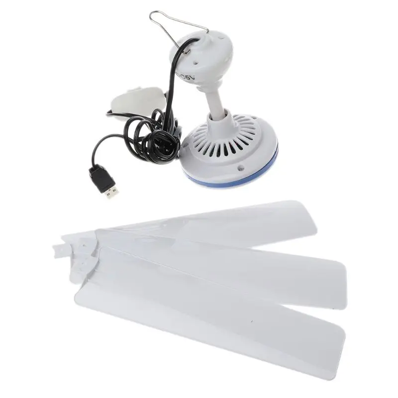 ใหม่DC 5Vเพดานพัดลมระบายความร้อนแบบพกพาพัดลมUSBสำหรับแคมป์กลางแจ้งแขวนMini Camperเต็นท์แขวนพัดลมQyh