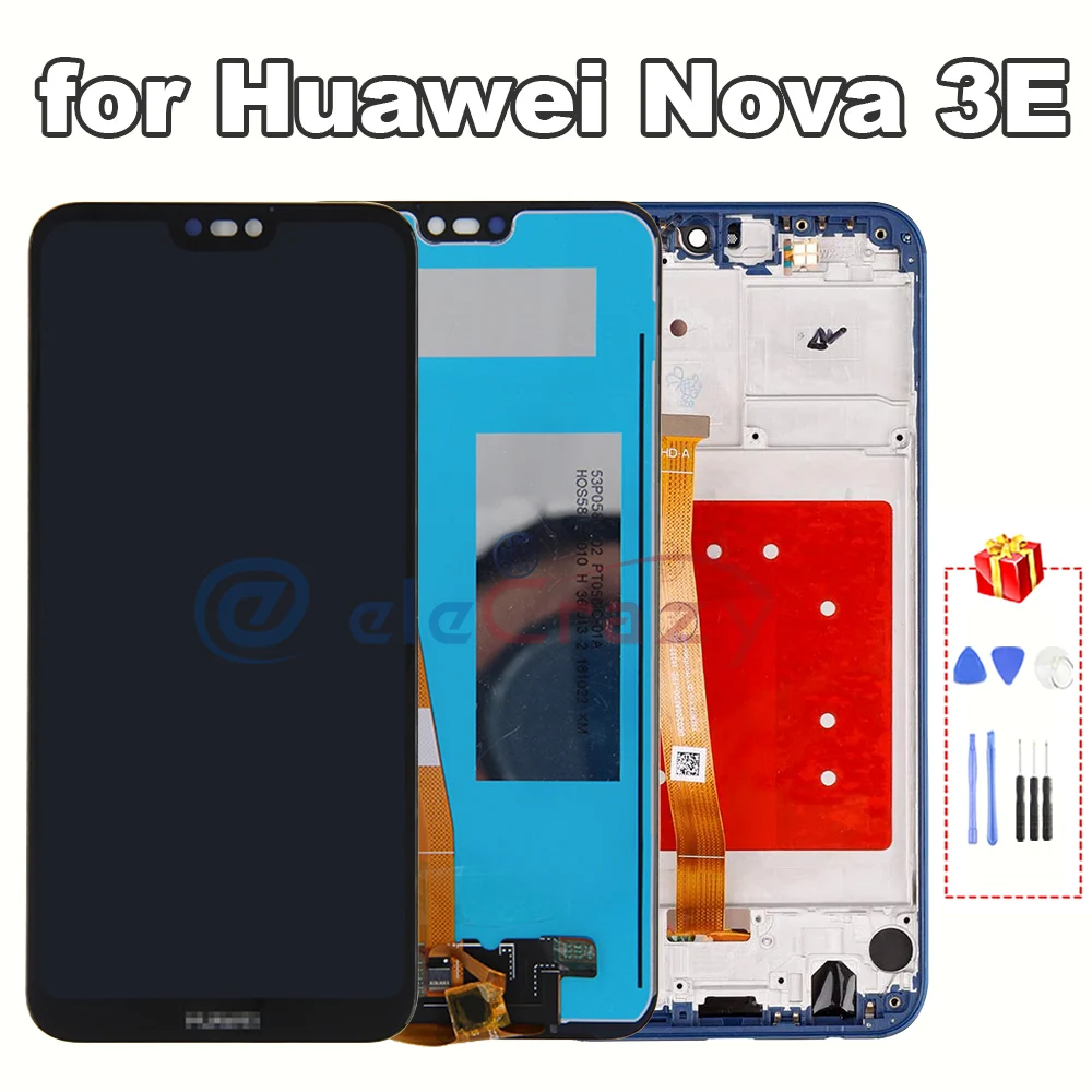 

Для оригинального 5,84 "Huawei Nova 3E цифровой преобразователь ЖК-дисплея с сенсорный экран + рамка в сборе запасные ANE-LX1 ANE-LX3