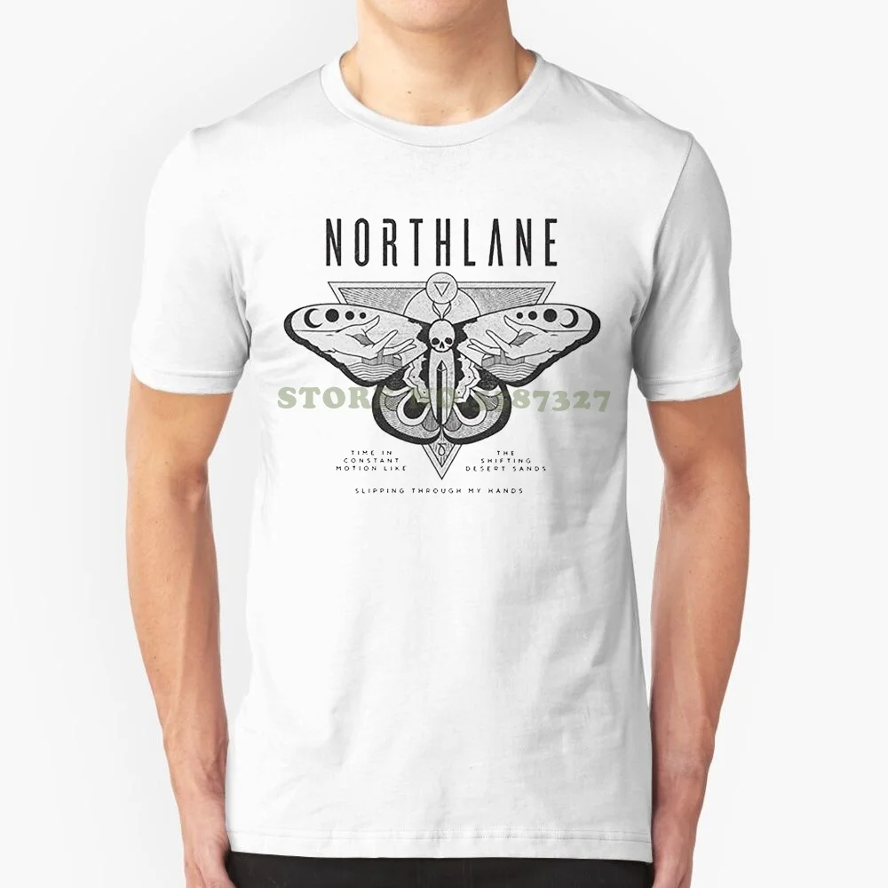 Summer New Brand T Shirt Men Hip Hop Men T Shirt Casual Fitness Northlane Obelisk Moth White Slim Fit T Shirt