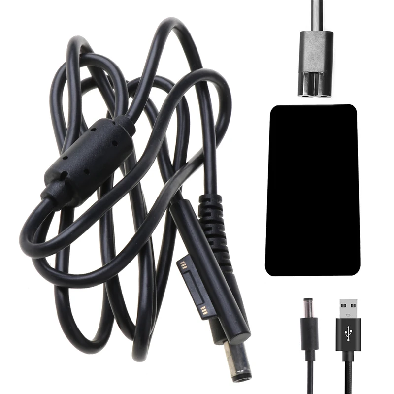 5.5*2.5mm DC Plug Charger Adapter Charging Cable Cord For Microsoft Surface Pro 3 4 Tablet PC 120cm Black Cables C26