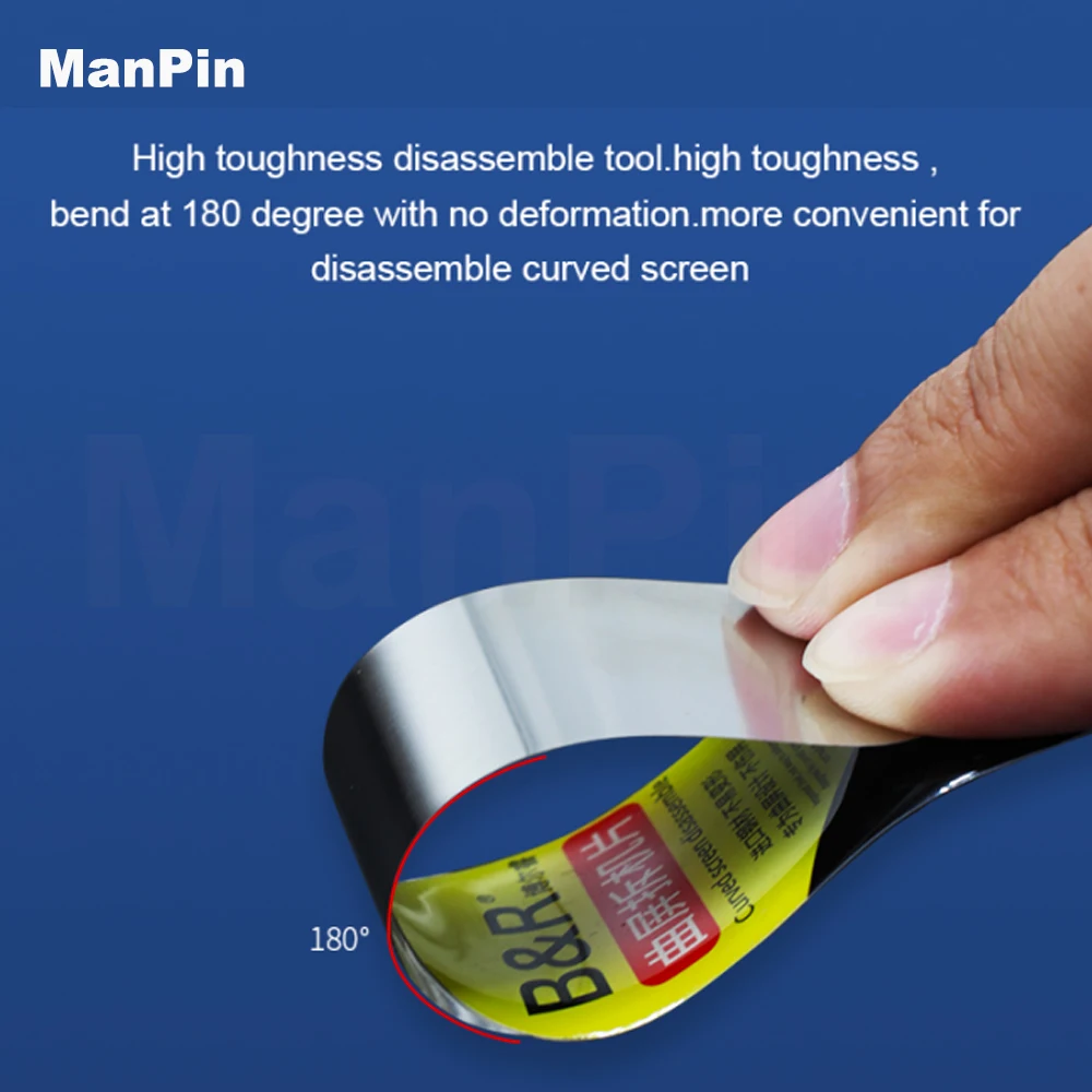 

10pcs Curved Screen Opening Disassemble Card Metal Steel Display Panel Glass Glue Middle Frame Back Cover Separating Repair Tool