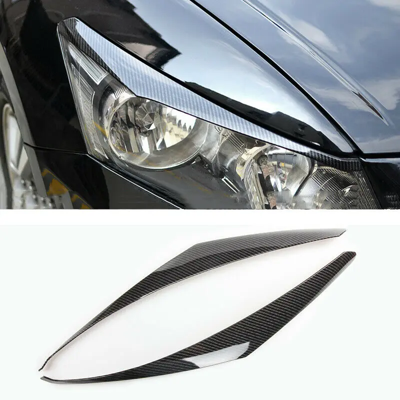 

For Honda Accord 2008-2012 Carbon Look Headlight Front Lamp Eyelid Moulding Cover Trim Car Accessories 2Pcs