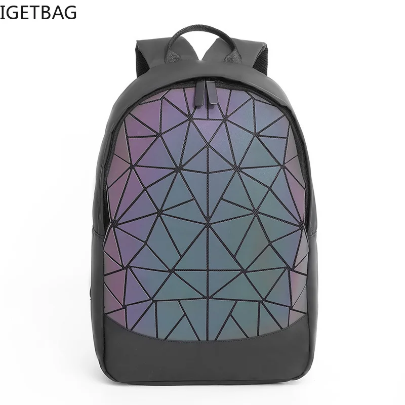 Zaino laser con paillettes geometriche luminose Zaino per laptop femminile Borsa per libri Zaino casual per la scuola Zaino da viaggio mochila