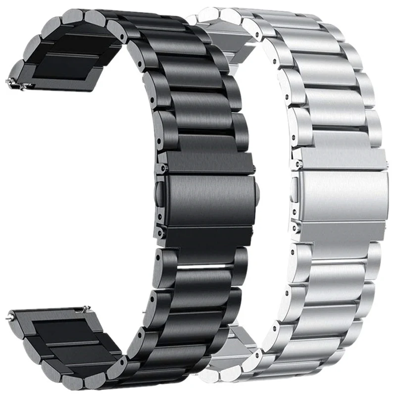 Pulseira de aço inoxidável para relógio huawei gt2 2 46mm 42mm, pulseira de metal para smart watch samsung galaxy watch 46mm 42mm