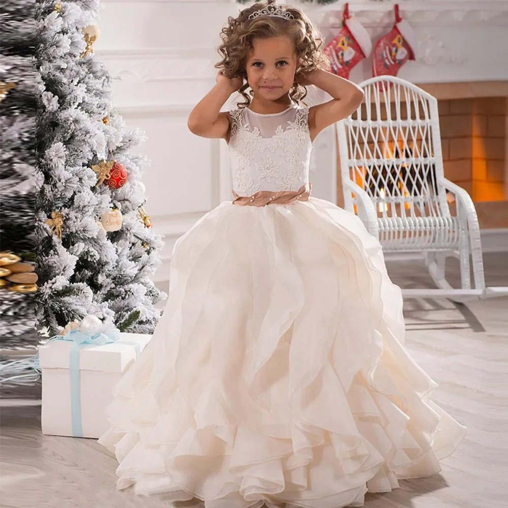 

Cute Pageant Dresses for Little Girls Lace Girls Ball Gown Flower Girl Dress First Communion Dress for Gilrs Vestido de Daminha