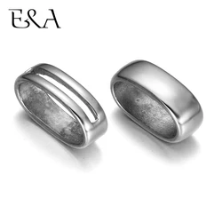 10pcs ovale grande foro distanziatore perline 12x6mm cavo di cuoio braccialetto gioielli fai da te fare accessori in acciaio inossidabile 316L fascini scorrevole