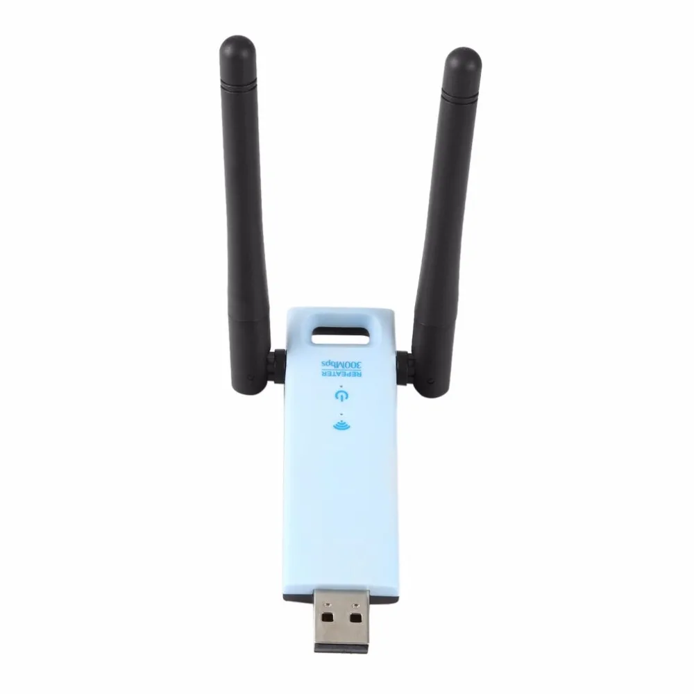 Repetidor inalámbrico de 2,4 GHz y 300Mbps, amplificador de señal de enrutador, extensor de rango WiFi USB, diseño de enchufe USB para un mejor rendimiento