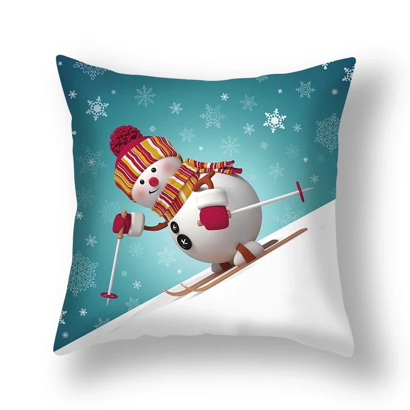 Housse de coussin de noël 45cm, décorations pour la maison, cadeaux de nouvel an