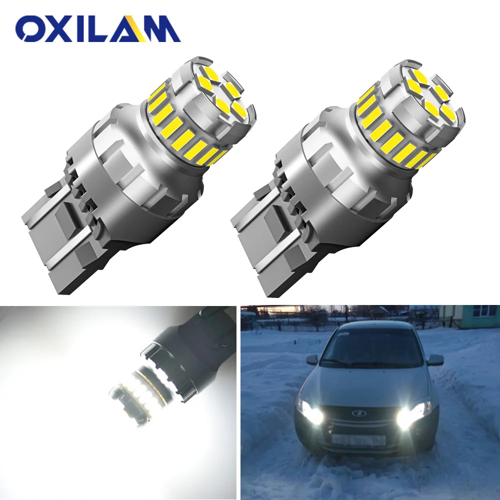 2Pcs T20 LED W21W W21/5W Led Bulb WY21W 7440 7443 Car Signal Lamp Brake Reverse Daytime Running Lights Auto Lamp for Lada 12V