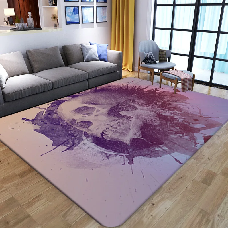 New Colour Skull Printed 3D Carpets for Living Room Bedroom Area Rug Kitchen Floor Door Mat Soft Flannel Home Decor large Carpet