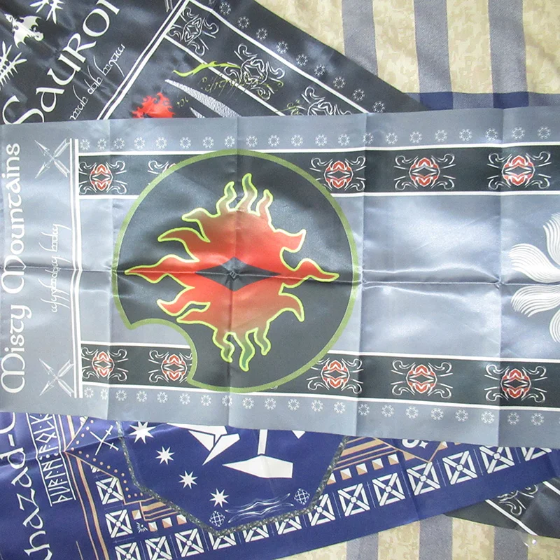 46x150cm Satin LORs flag banners Home Decorative Flags Rohan Sauron Isengard HQ bar room decoration Flag LOR banner