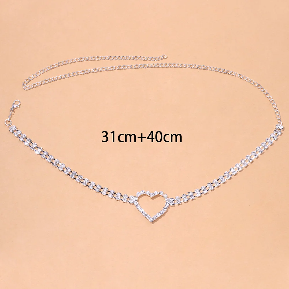 Stonefans Fashion Heart-shaped Thigh Chain Crystal Jewelry Women Festival Accessories Nightclub Leg Chains Sexy Dancer Outfit