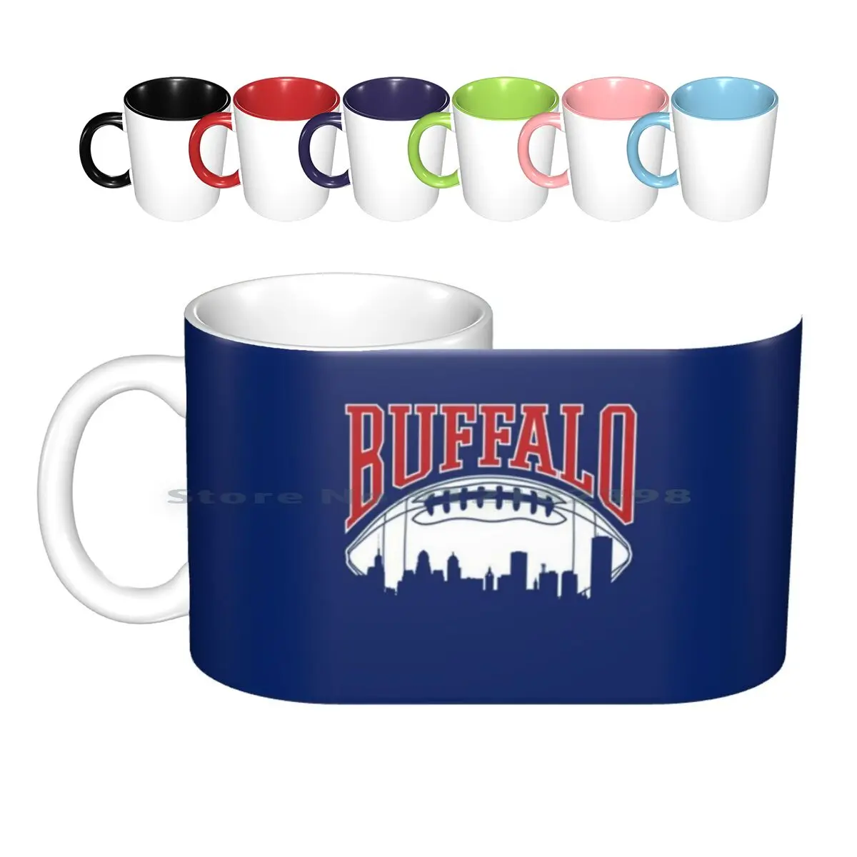 Vintage Buffalo Football Skyline New York Mafia Ny Gift Ceramic Mugs Coffee Cups Milk Tea Mug Bills Mafia Football Josh Allen