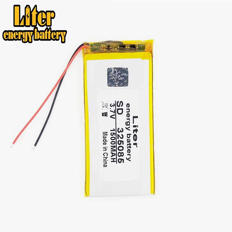 Migliore batteria di Formato di marca 325085 3.7V 1500mah ai polimeri di Litio Batteria con il Bordo di Protezione Per MP4 GPS Prodotti Digitali libero S