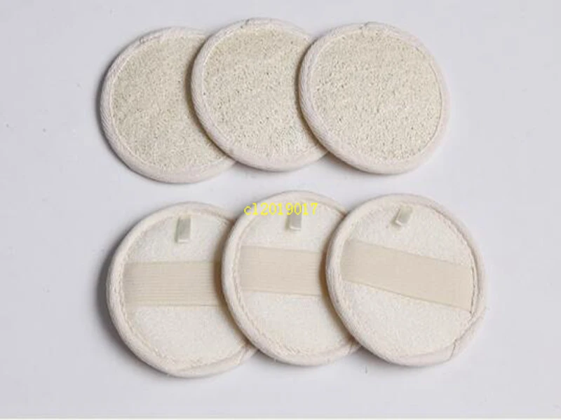 8*8cm Round Shape Natural Loofah Pad Back Loofah Sponge Bath Shower Face Body Exfoliator