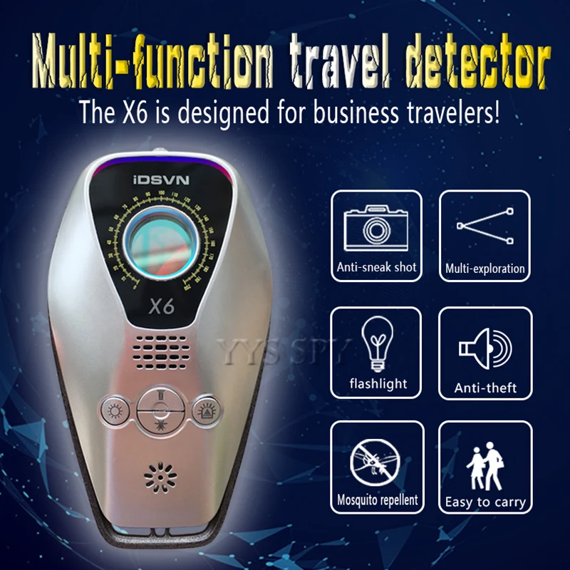 New X6 Mini Anti Spy Hidden Camera Infrared Detector Anti-Thief Mosquito Repellent Wireless GPS Locator Signal Bug Scanner Alarm