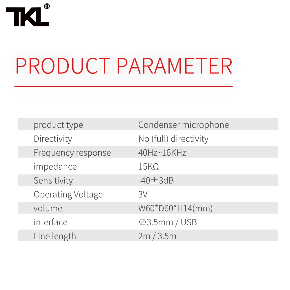 TKL USB مكثف ميكروفون متعدد الاتجاهات منضدية ميكروفون لاجتماع الكمبيوتر المحمول صوت ميكروفون لاقط مباشر