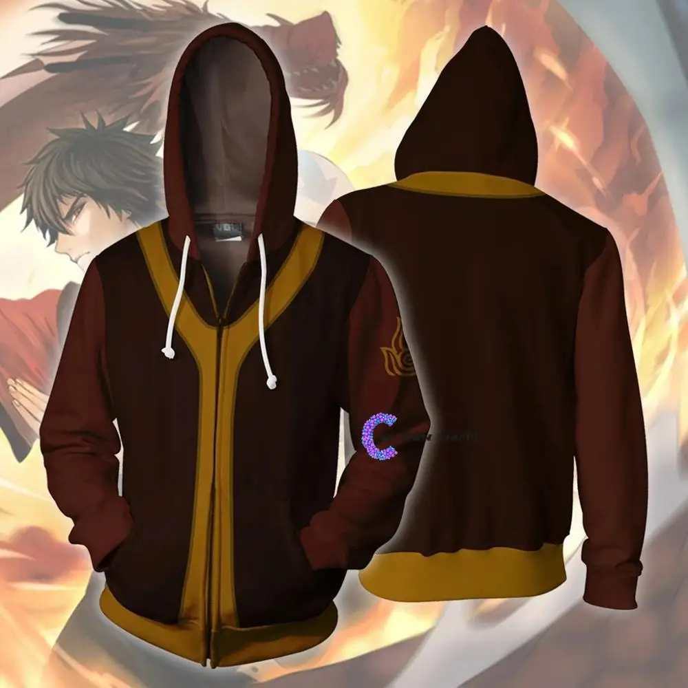 2020 New AVATAR Last Airbender APPA Cosplay Hoodie Zipper Up Hooded Casual Hoodie Anime AVATAR  Costume Thin Jacket