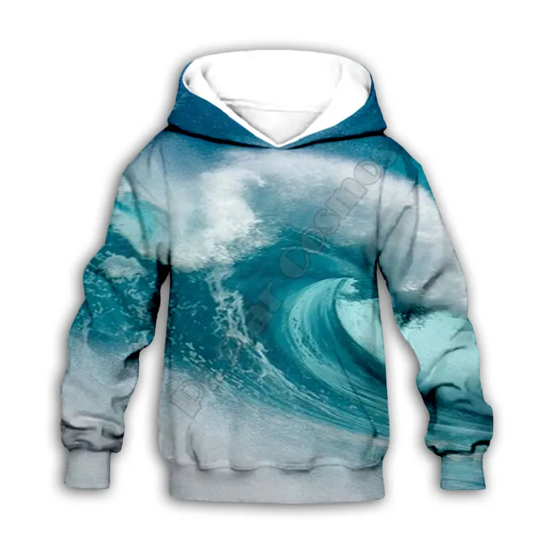 

Waves 3d printed Hoodies family suit tshirt zipper Pullover Kids Suit Sweatshirt Tracksuit/Pant Shorts 07