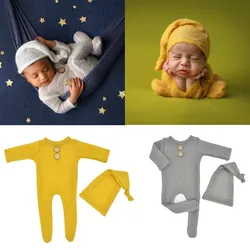 Newborn Boy Girl Knitted Wool Romper Newborn Photography Props  Baby Bodysuits Outfit Photography Studio Shoot Accessories