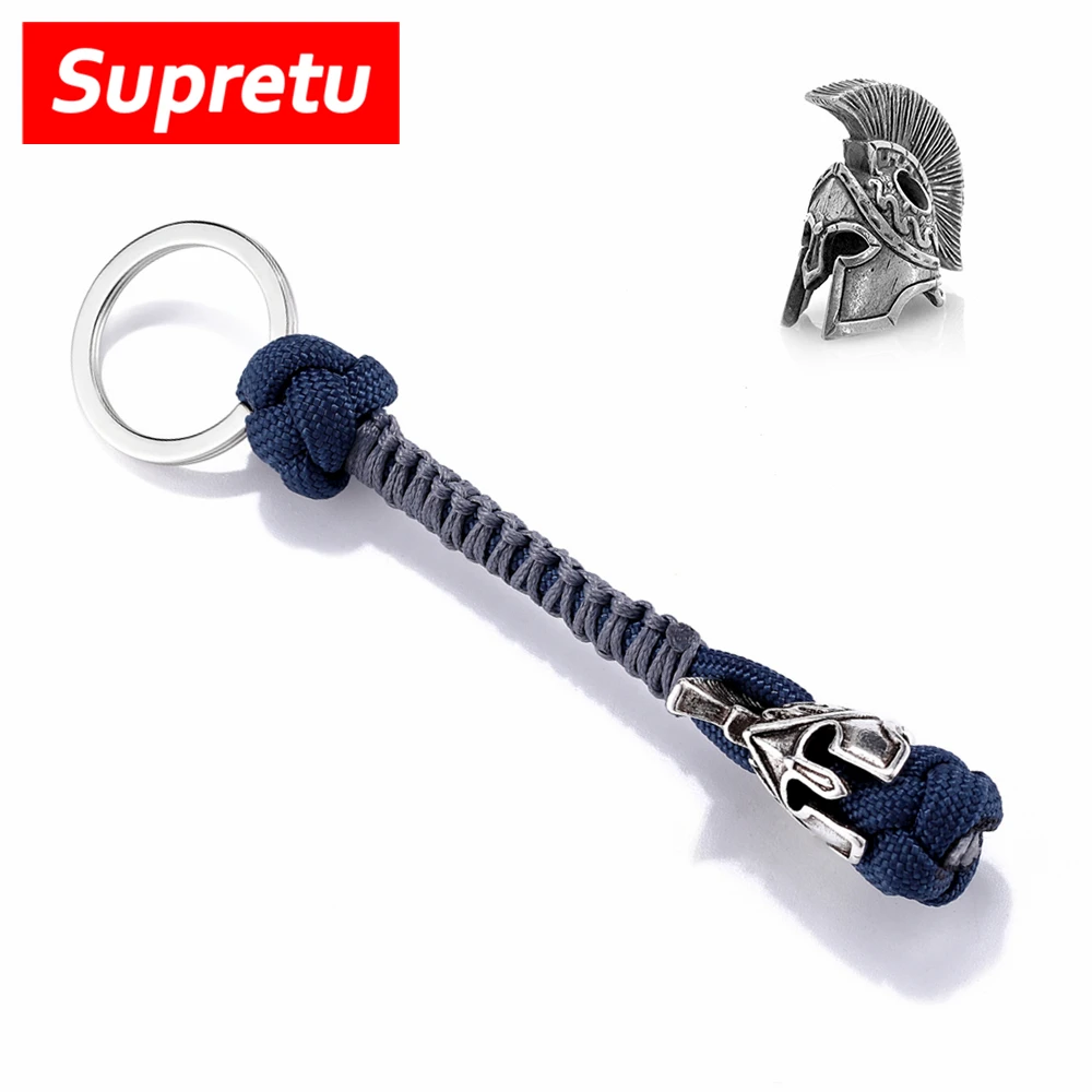 Supretu Handmade Vikings Lanyard Keychain Mens Woven Rope Knife Car Keyring Bag Decor Pendant Luxury Jewellery Gift DropShipping