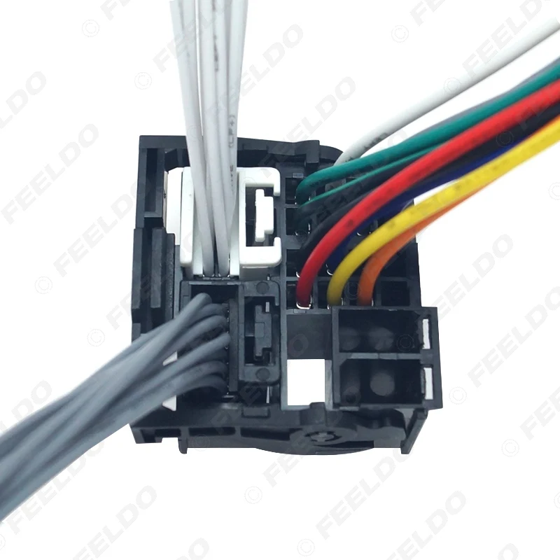 FEELDO Car Radio Installation Reverse Male Wire Wiring Harness Plug With 12Pin AUX Wire Plug For Audi/BWM/Volkswagen/Mini/Dodge