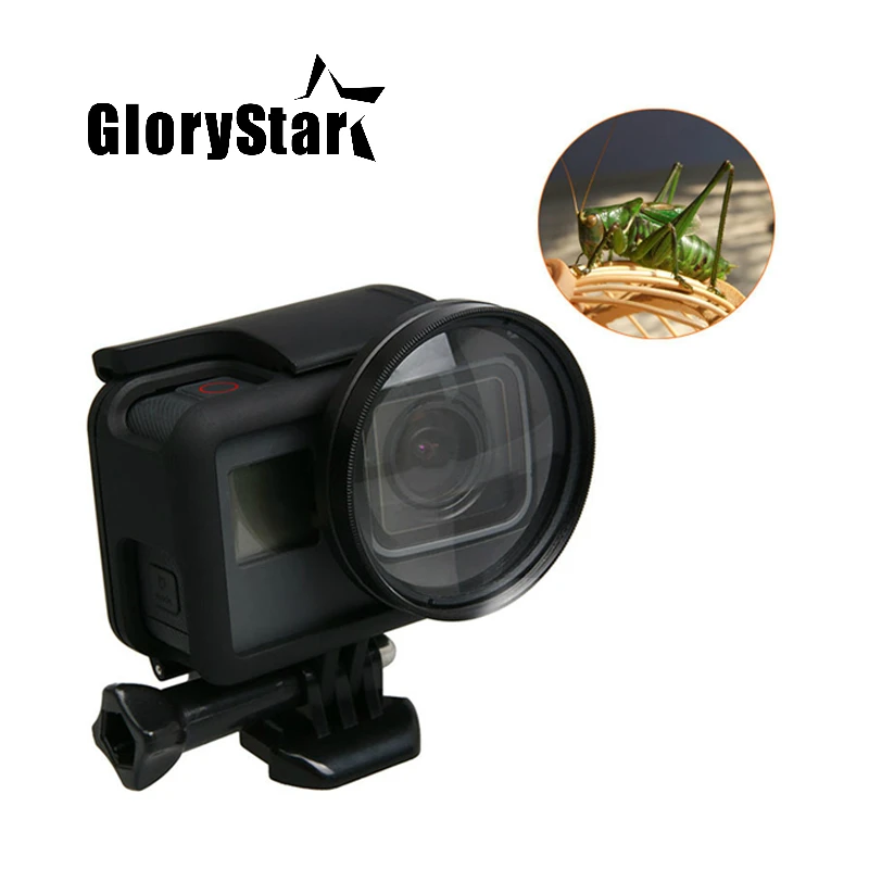 GloryStar Filter Close UP +10 Macro Lens Protector Cap 52mm Adapter Ring Filtors Filtro for Gopro Hero 5 6 Black Accessories