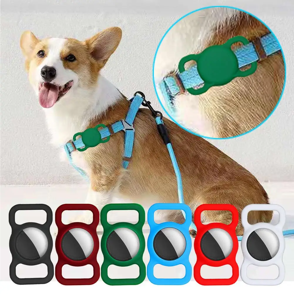 Protective Airtag Case For Airtags Tracking Silicone Case For Pet Dog Cat Soft Anti-loss For Apple Airtags Cover Drop Shipping