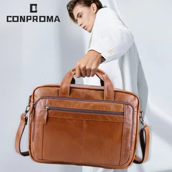 Laptop Bag Computer Handbag 15.6 17 inch Leather Business Travel Cowhide Single Shoulder Men's Briefcase For Lenovo Air Pro Case