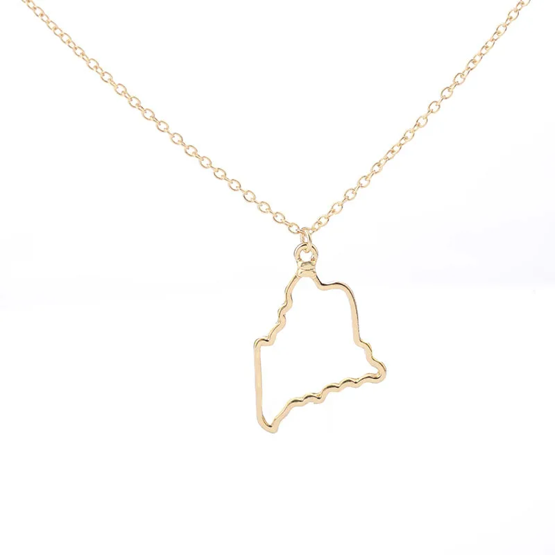 

Cut Out Map Necklaces Of Maine, USA For Mom and Girlfriend