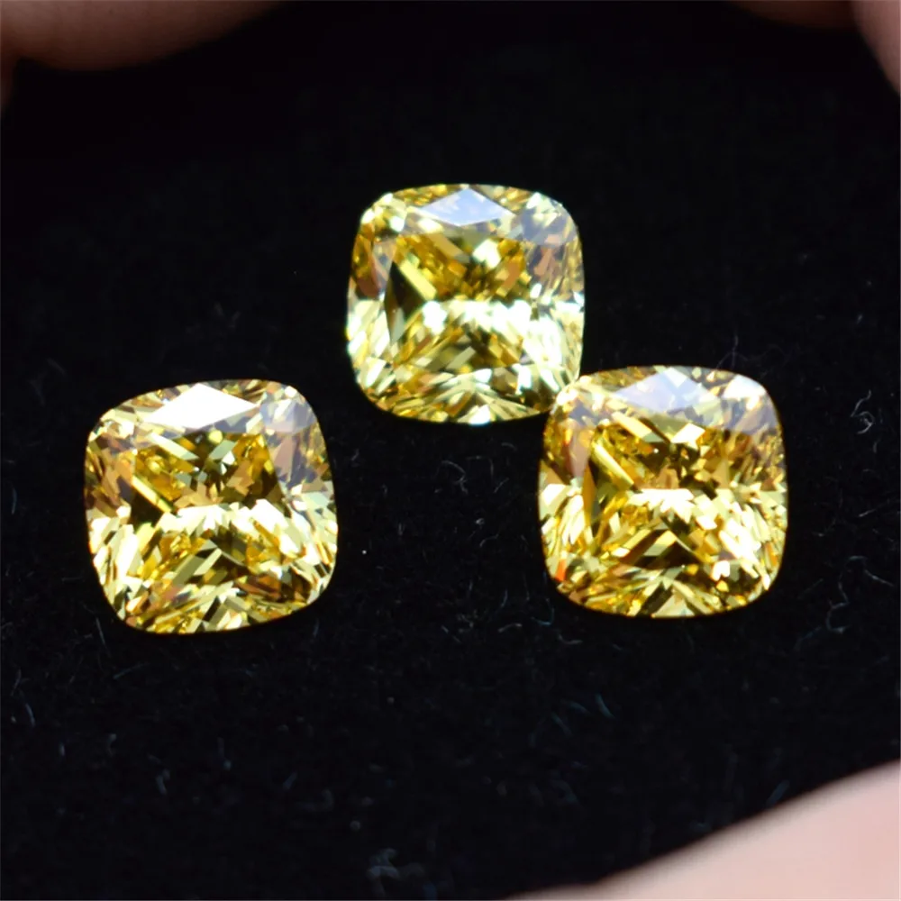 

Grade AAA Light Yellow Cubic Zirconia Square Faceted Gemstone Cushion Cut Cubic Zirconia Multiple Sizes to Choose C46Z