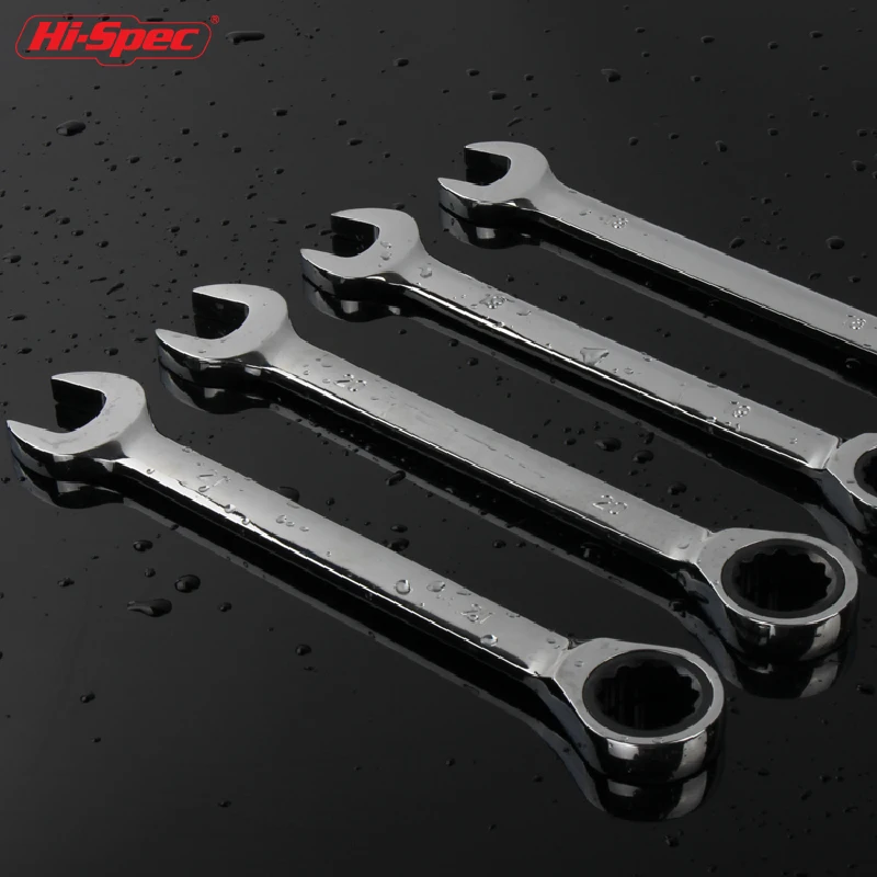 Hi-Spec Wrench Set Double Head Socket Nut Ratchet Spanners Wrench Fine Tooth Gear Ring Torque and Socket Wrench Set Hand Tools