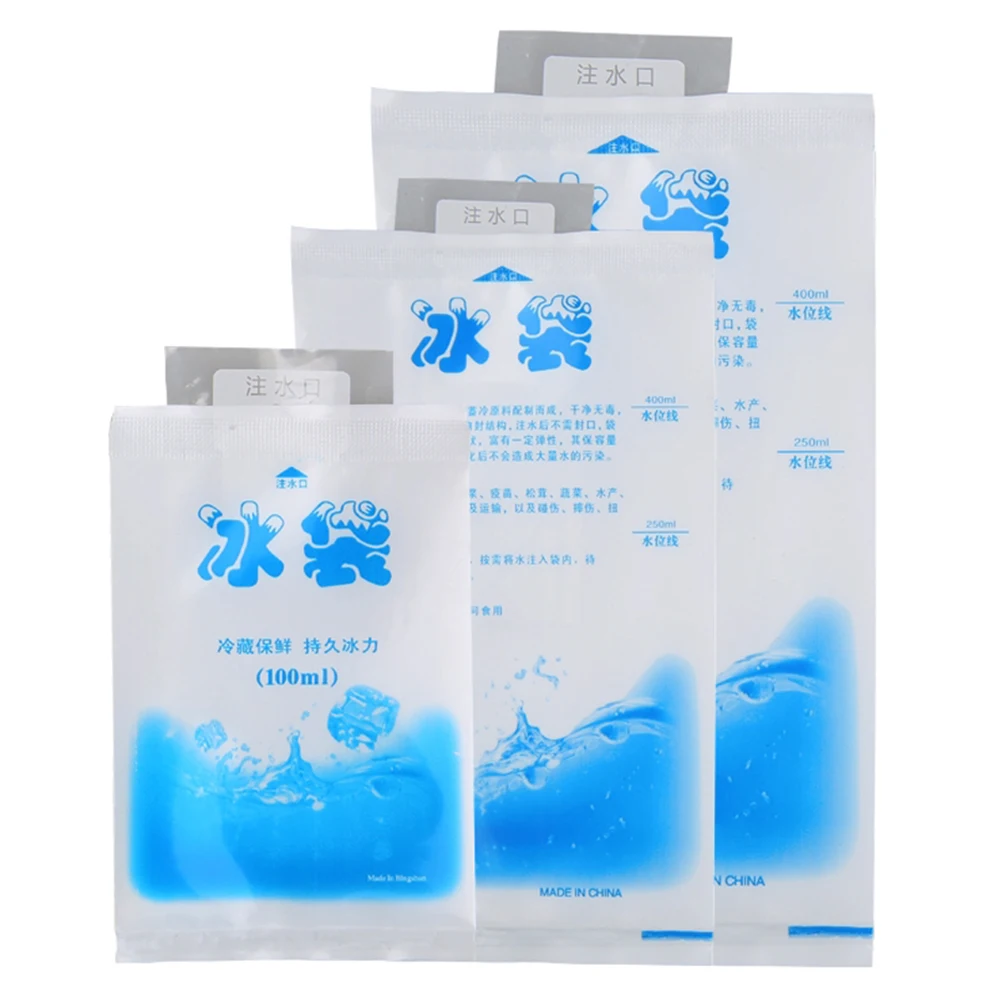 10Pcs Reusable Ice Bag Water Injection Icing Cooler Bag Pain Cold Compress Drinks Refrigerate Food Keep Fresh Gel Dry Ice Pack