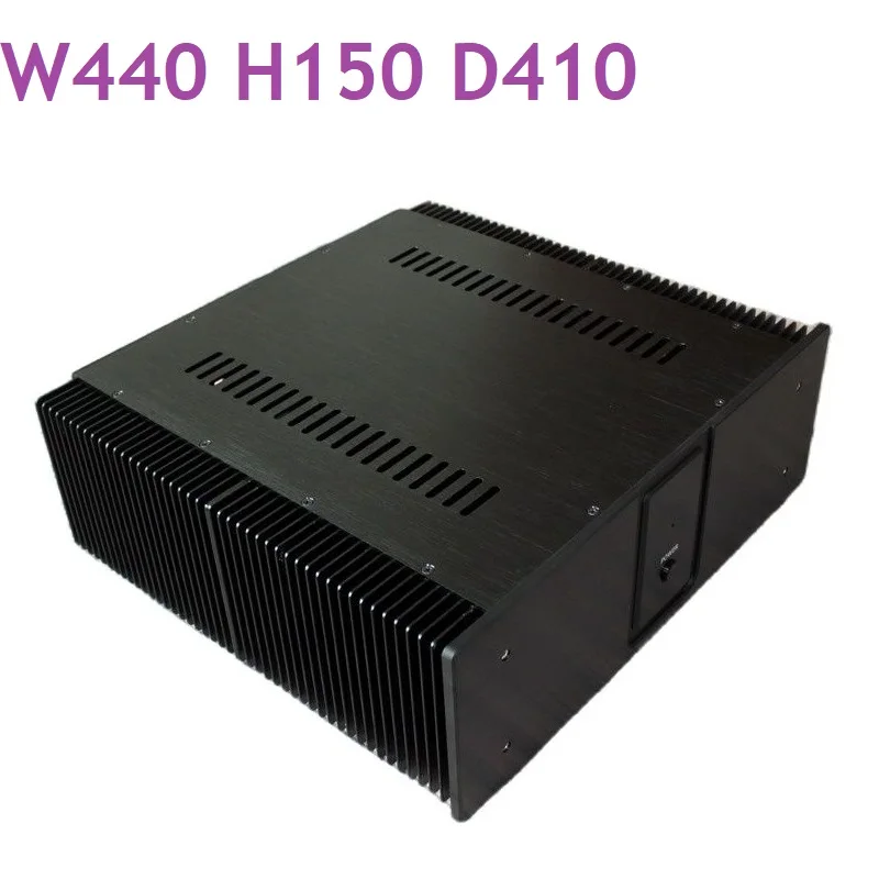 

W440 H150 D410 Anodized Aluminum Case Pure Rear Hi-End Class A Power Amplifier Chassis Heat Sink DIY Headphone Amp DAC Enclosure