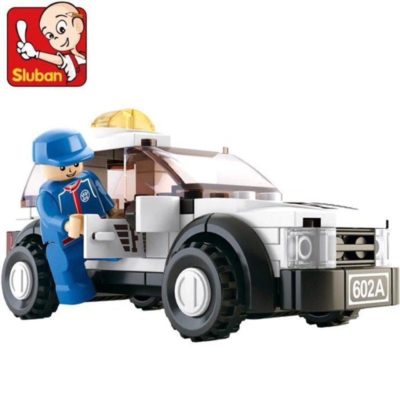 SLUBAN City Formula F1 Safety Car MOC Figure Speed Champions Building Blocks Bricks Classic Model Educational Toys For Kids Gift