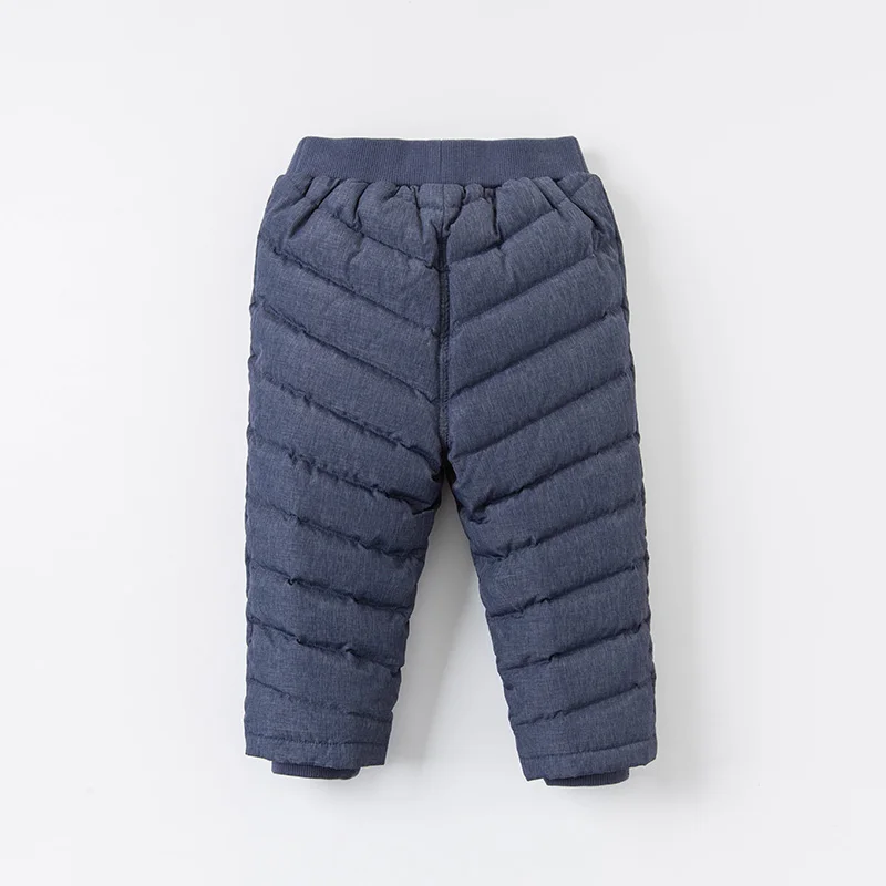 DB15337 dave bella winter baby unisex down pants baby fashion solid pockets padded trousers children high quality down trousers