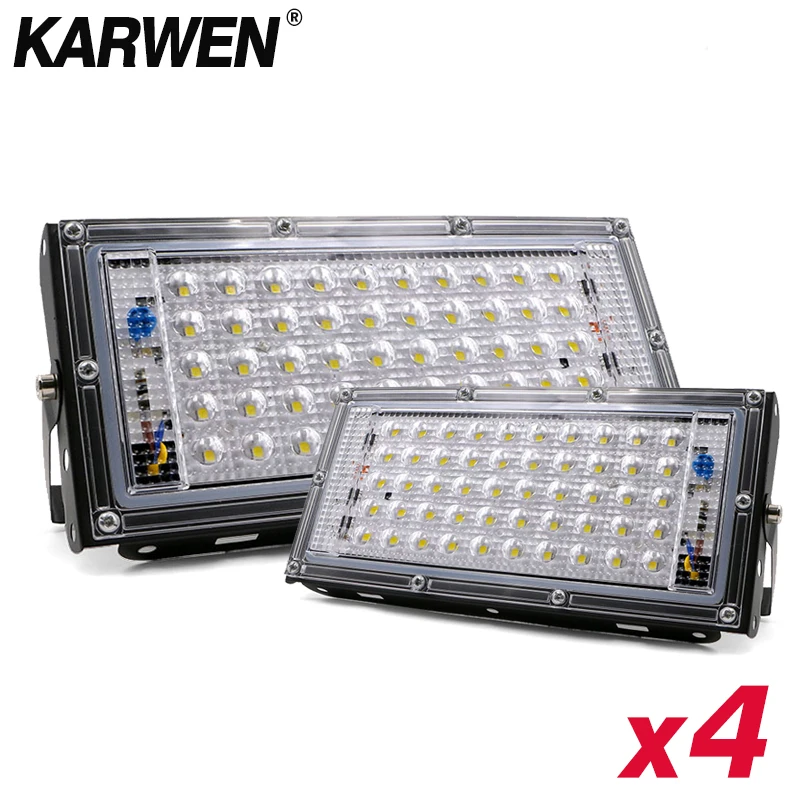 

4PCS LED Flood Light 50W AC 220V 240V Spotlight Led Reflector Cast light Floodlights IP65 Waterproof LED Street Lamp