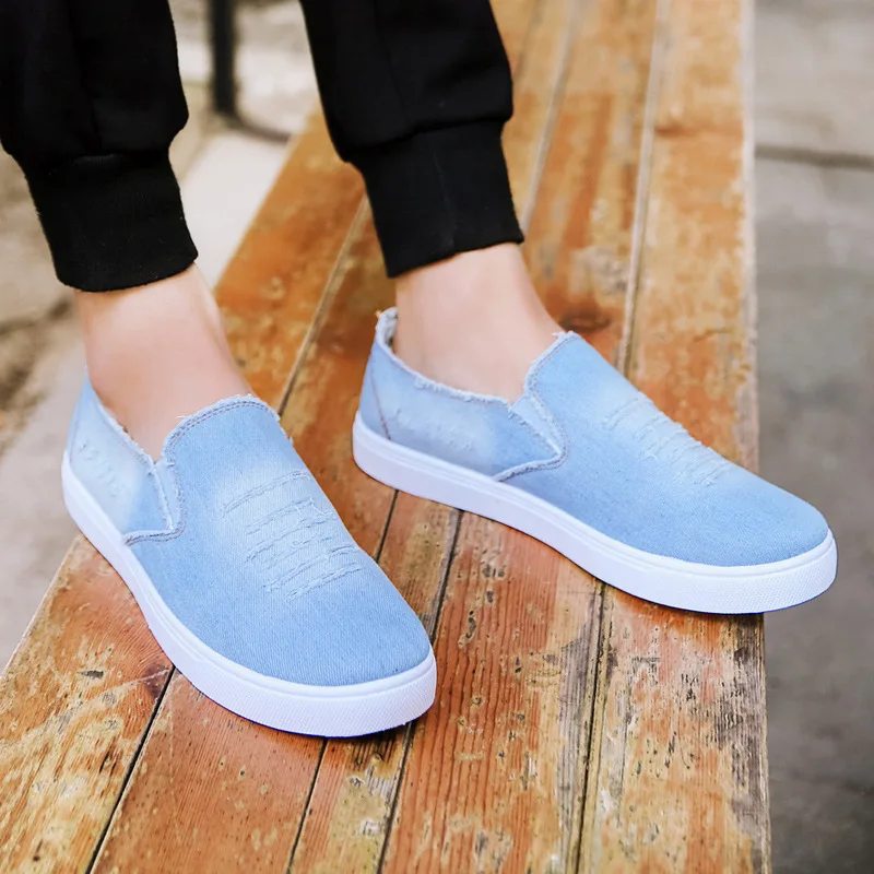 New Spring Autumn Canvas Shoes Men Fashion Denim Shoes Slip-on Mens Casual Shoes Hot Sale Ins Cool Shoes Male Loafers