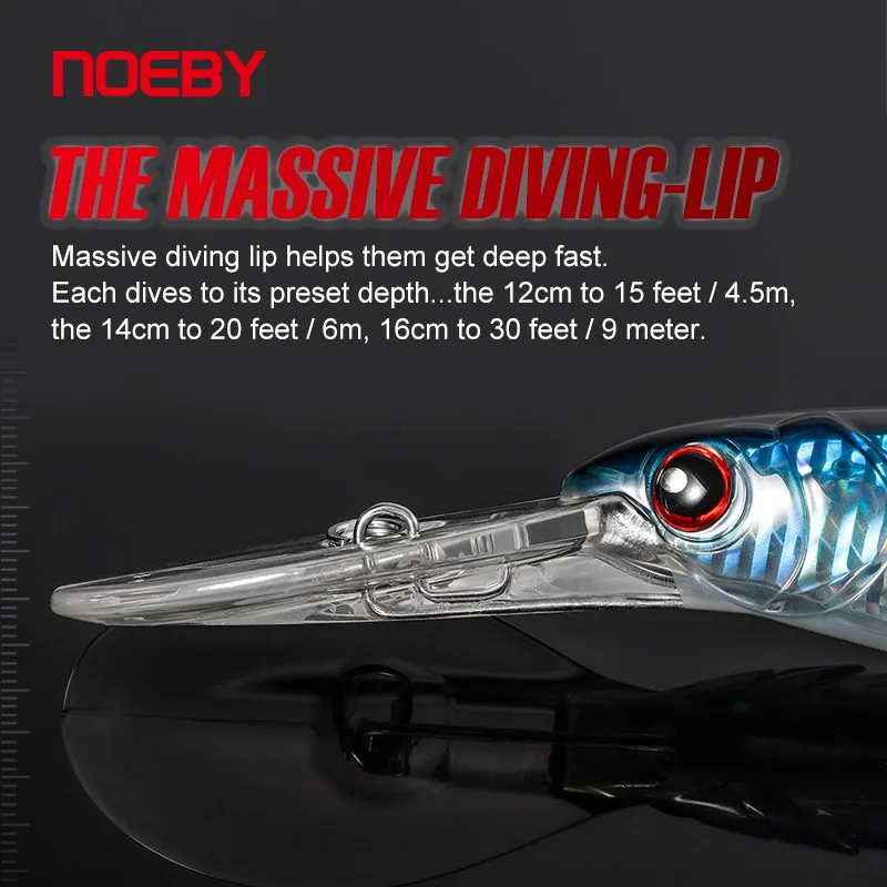 NOEBY Trolling Minnow Wobbler mar hundimiento lento