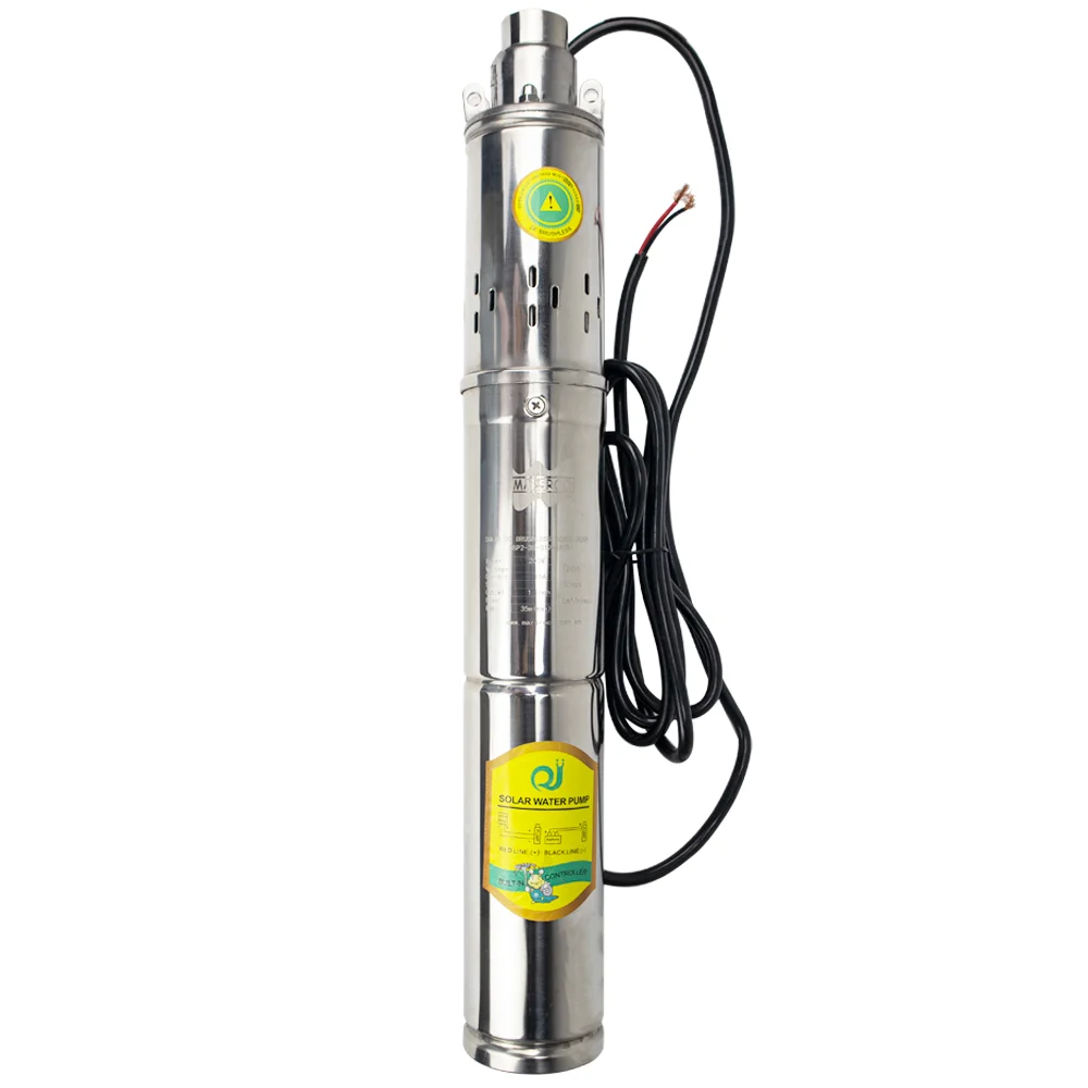 Bomba de agua de pozo sumergible, dispositivo Solar con controlador integrado para ciclo eléctrico, 750W, 400W, 370W, cc 12V, 24V, 48V, 60V