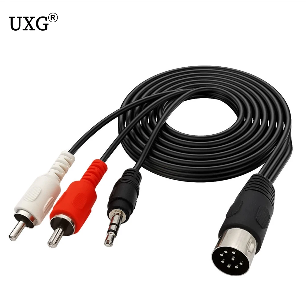 8 Pin DIN/RCA Receiver/Subwoofer Cable for Receiver or CD player and subwoofer. 8-Pin-DIN to 2RCA Male /3.5mm Audio cable 1.8m