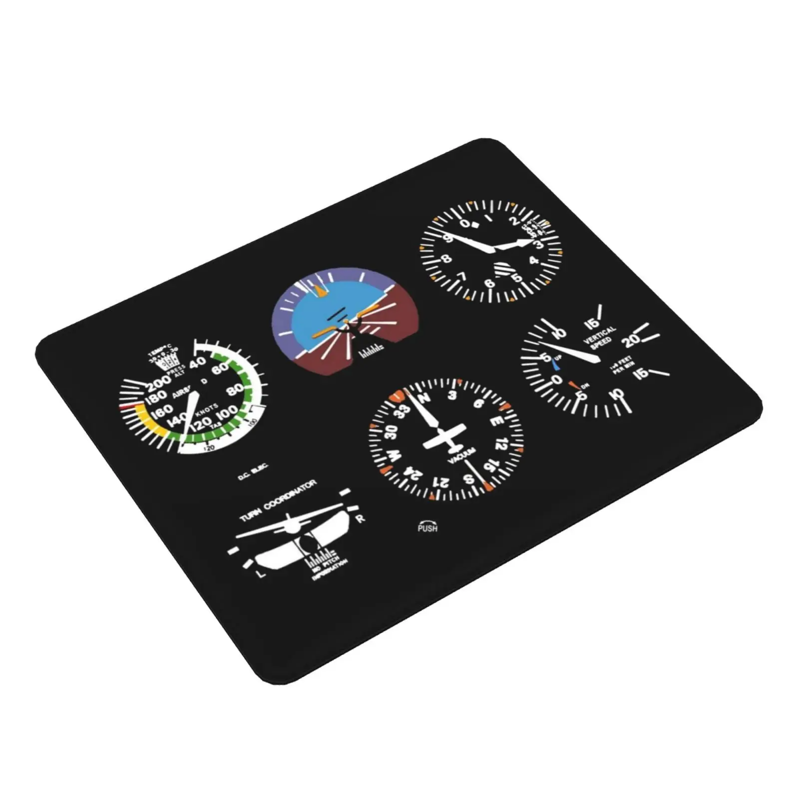 Cockpit Six Dials Flight Simulator Pilot Mouse Pad DIY Print Cockpit Six Dials Flight Simulator Pilot