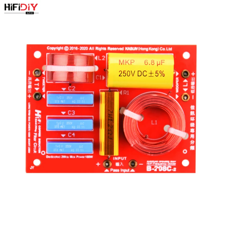 HIFIDIY LIVE 2 Way 2 Unit (tweeter+bass ) Frequency Divider Crossover Filters B-208C Hi-Fi HOME Speaker surround Desktop audio