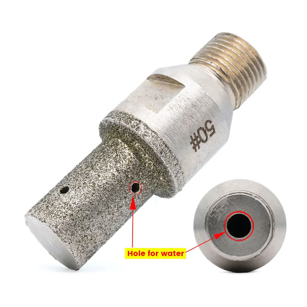 Imagem -04 - Galvanizado Diamante Dedo Roteador Bit Fresa Cnc para Pedra Buraco de Vidro Borda de Perfuração Moagem Rosca de Gás 50400