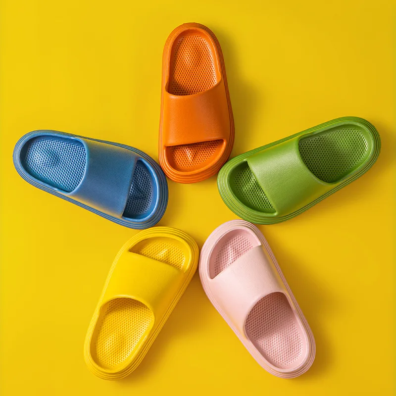 2021 New House Children Bath Slippers Comfortable EVA Summer Boys Girls Bedroom Slippers Non-slip Home Kids Heel Shoes