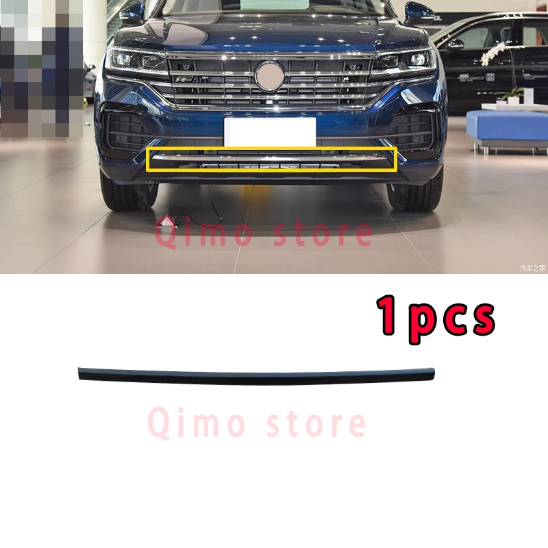 For VW New Touareg Bright Black Grille Mesh Strips 2019 20212022 2023 ABS Accessories Car Front Middle Trim Styling Garnish