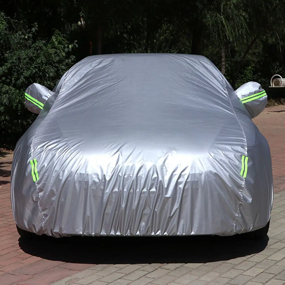 190T Universal Car Covers Outdoor sun protection Dustproof rainproof Snow protection for Renault Clio Captur Kadjar Silver