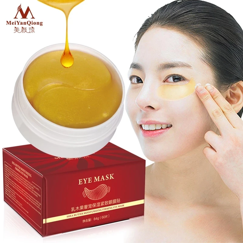 

60pcs Gold Collagen Eye Mask Ageless Anti Wrinkle Eye Bags Dark Circles Puffy Eyes Whitening Shea Butter Moisturizing Eye Mask