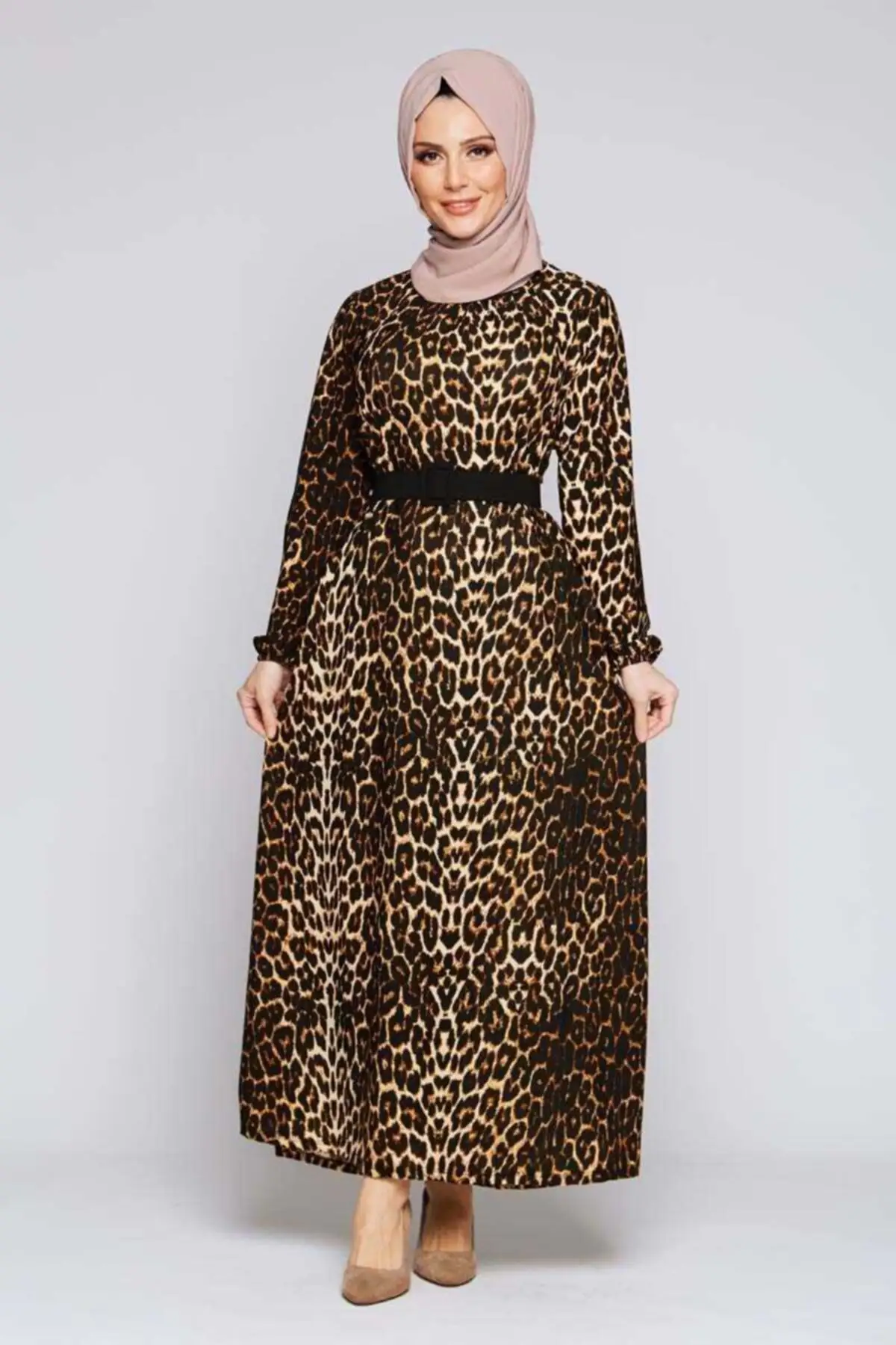 Women's Leopard print Hijab Dress Ham611-2 SIZE: S/M, L/XL, XXL 3XL