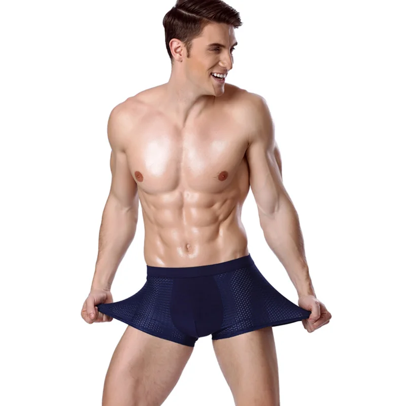 Cueca boxer masculina de seda, roupa íntima para homens, 4 tamanhos, malha modal, moda 2020